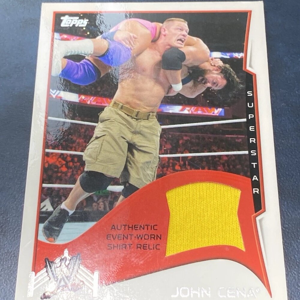 John Cena WWE Authentic Event-Worn Shirt Relic Card – Topps Superstar